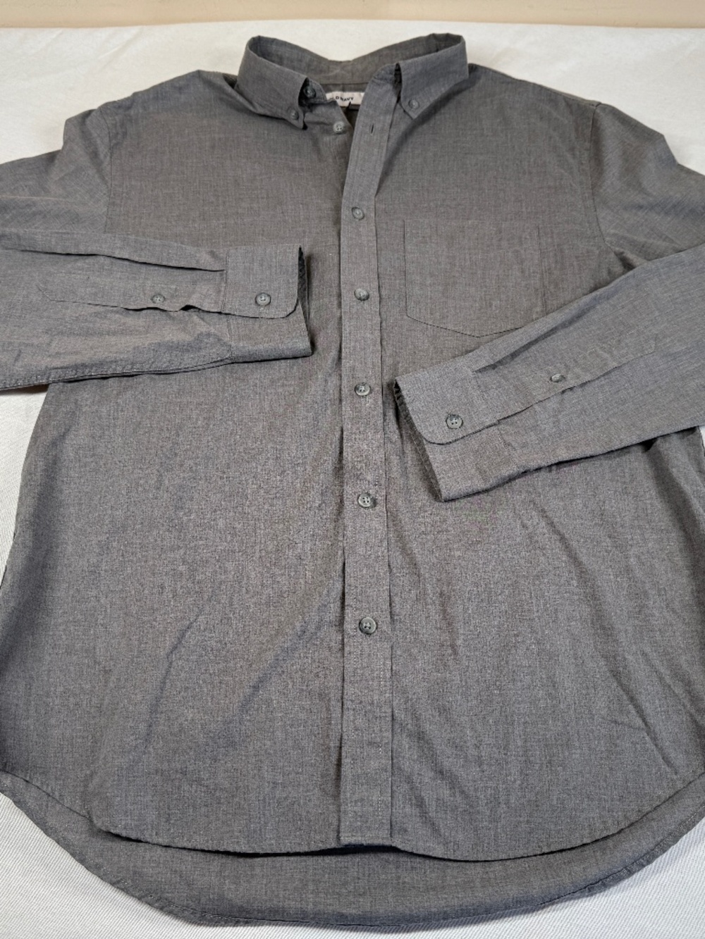 Old Navy Men's Slim Fit Button Up Long Sleeve Casual Shirt Size Large - Gray